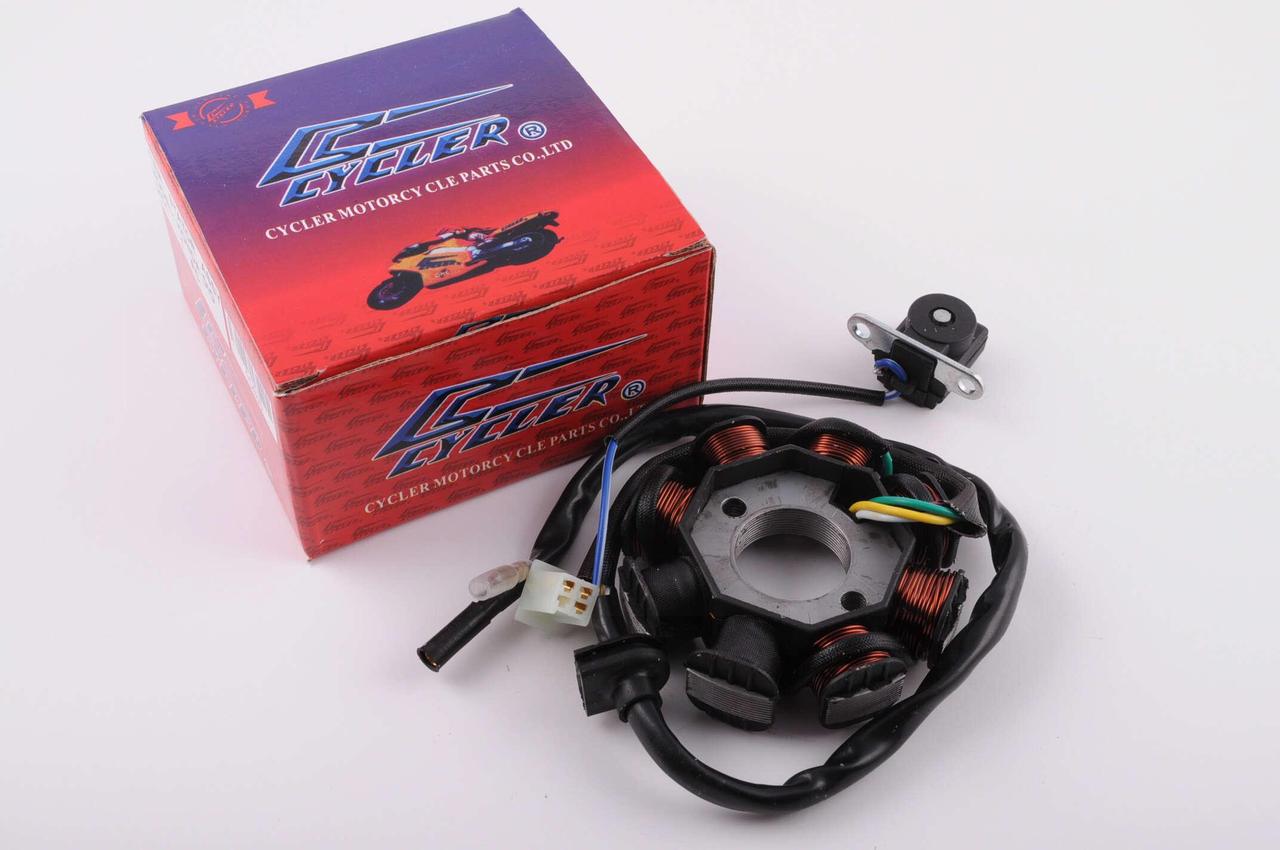 Статор генератора CYCLER 4T GY6 50 6+2 котушок/5 контактів (2177267727)
