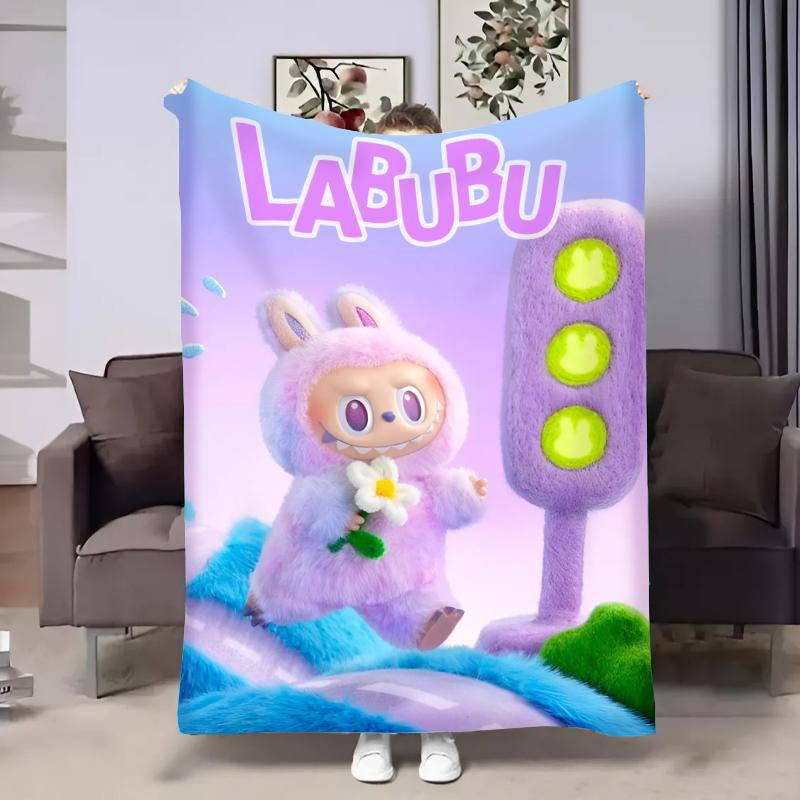 Плед плюшевый с 3D рисунком Лабубу 4 велюр 160х200 см (14797А)