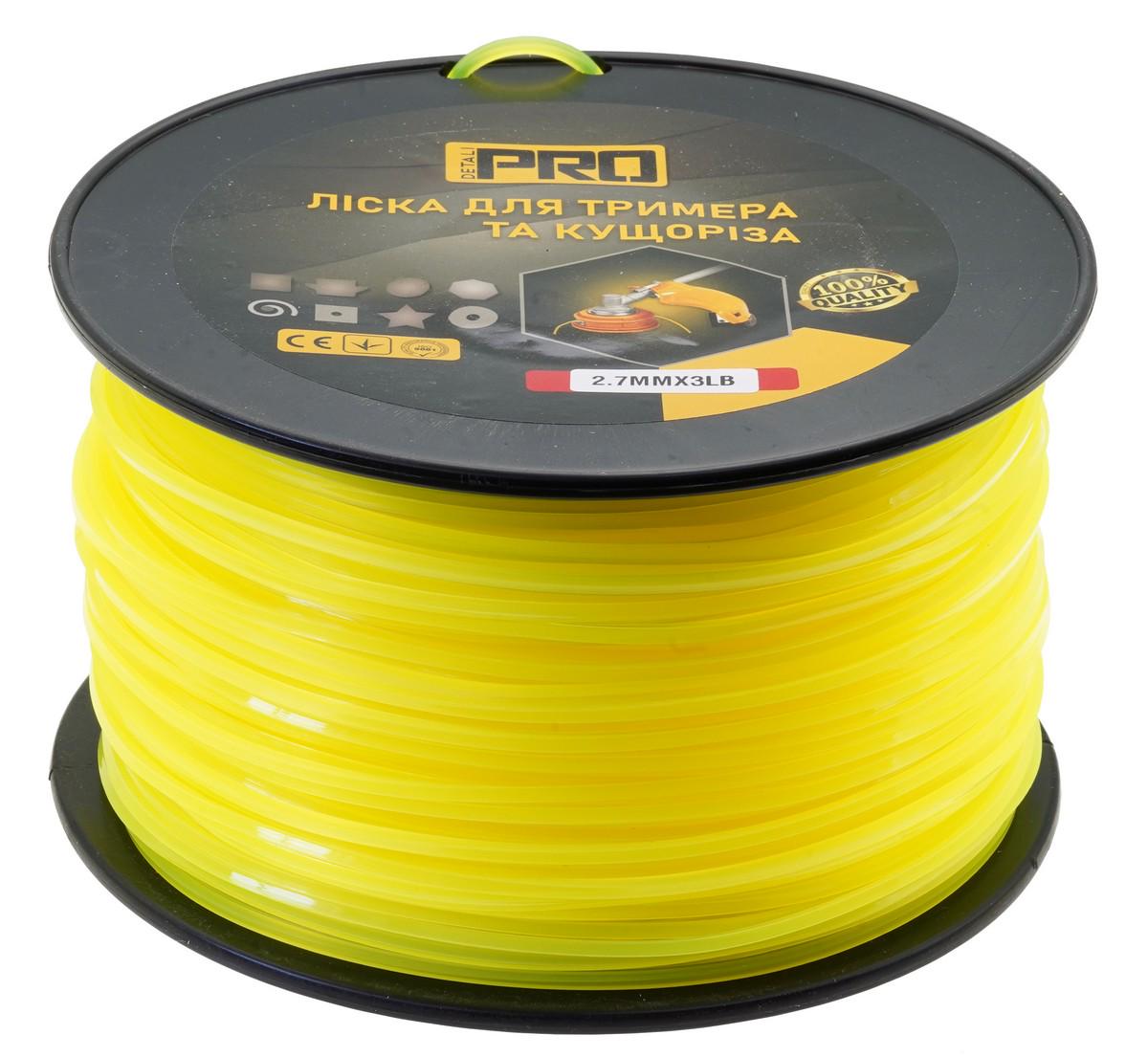 Леска косильная квадрат d 2,7 мм 3 LB 187 м