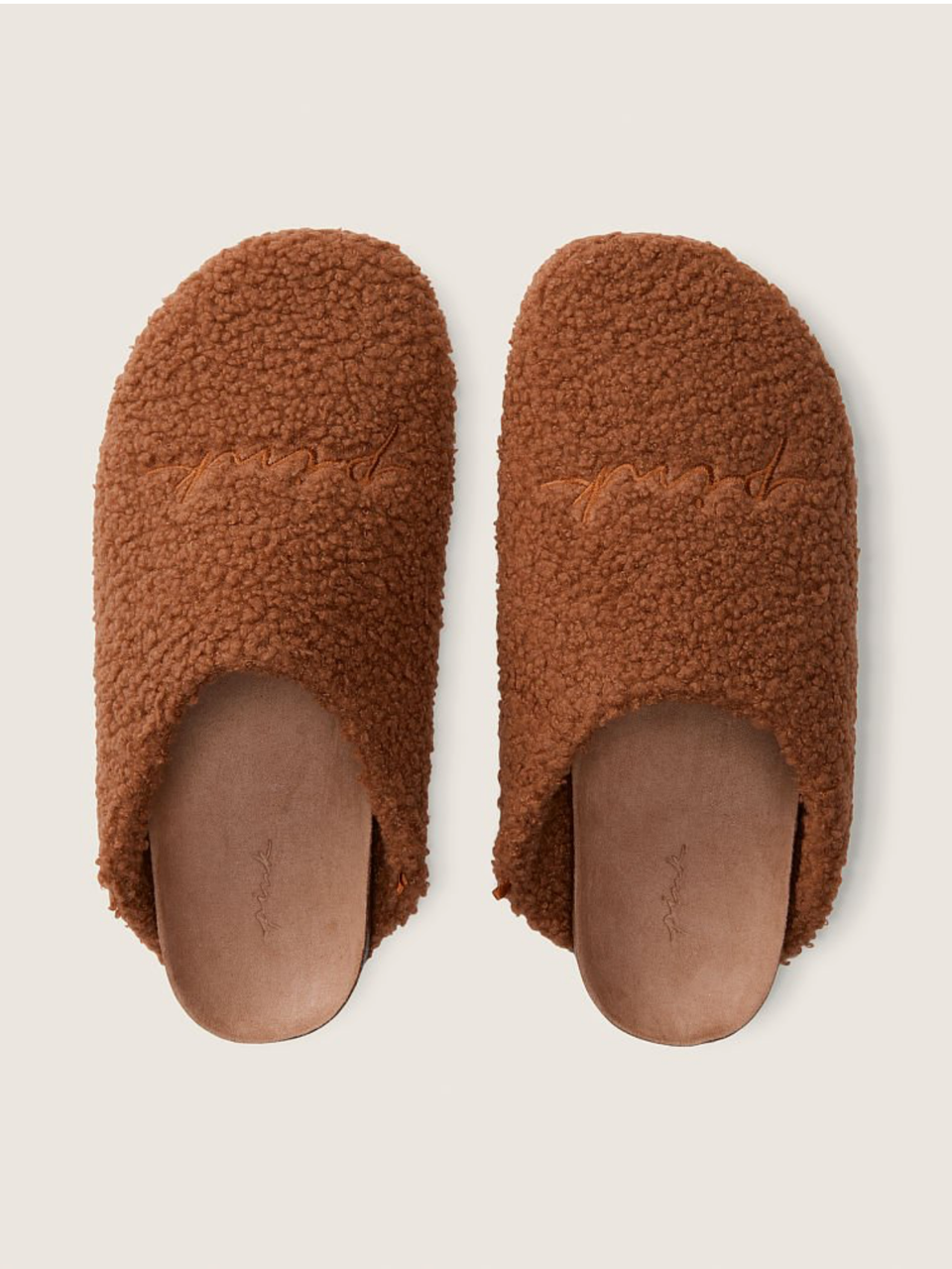 Тапочки домашні жіночі Victoria's Secret PINK Cozy-Plush Clogs р. S Коричневий (36-37)