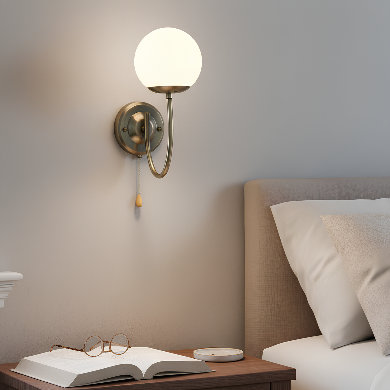 Бра Valeso с бечевым выключателем на корпусе под лампу Е27 Бронзовый (B N6610/1W AB)