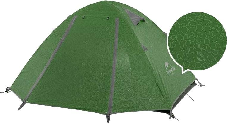 Палатка четырехместная Naturehike P-Series NH18Z044-P, 210T65D Темно-зеленая (6927595762646)