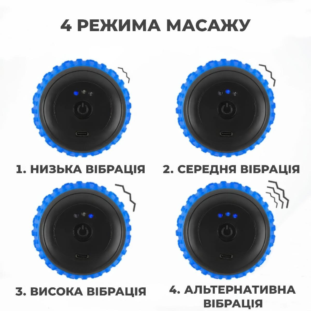 Вибромассажер для поясницы и шеи Massage Ball Синий (1010512-Blue) - фото 3