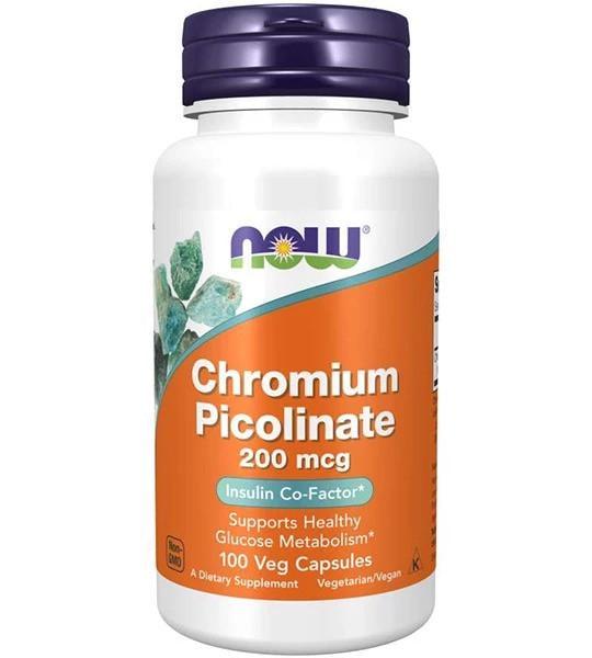 Хром піколінат Now Foods Chromium Picolinate 200 мкг для схуднення і зниження цукру в крові 100 капс.