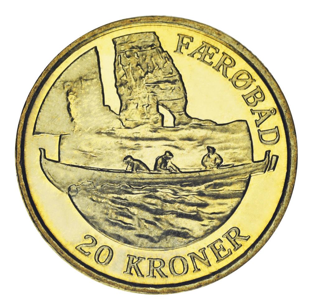 Колекційна монета Данія 20 крон 2009 AU-UNC Кораблі-Фарерський човен (М25325)