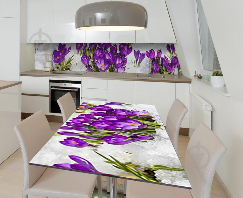 Наклейка 3Д виниловая на стол Zatarga «Шафран на снегу» 650х1200 мм (Z184469/1st)