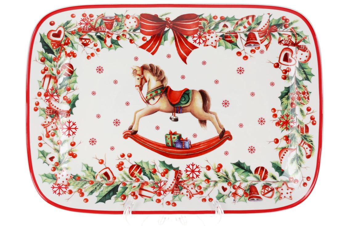 Блюдо прямоугольное фарфоровое BonaDi 33 см (498-282)