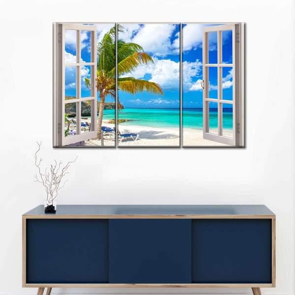 Модульная картина KIL Art Вид на моря и пляжи из трех частей 128x81 см (M3_L_79)