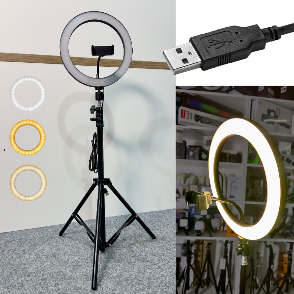 Кольцевая LED-лампа для смартфона BRL-26 Bluetooth с пультом и штативом до 160 см 3000-6500K 26 см (BRL-26BAS160Bl) - фото 2 Кольцевая LED-лампа для смартфона BRL-26 Bluetooth с пультом и штативом до 160 см 3000-6500K 26 см (BRL-26BAS160Bl) - фото 2