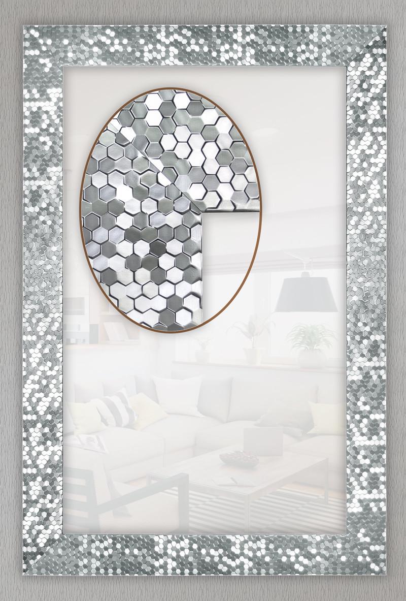 Зеркало в пластиковой раме Art-Com Squama 724х524 мм Серебро (Squama 724)