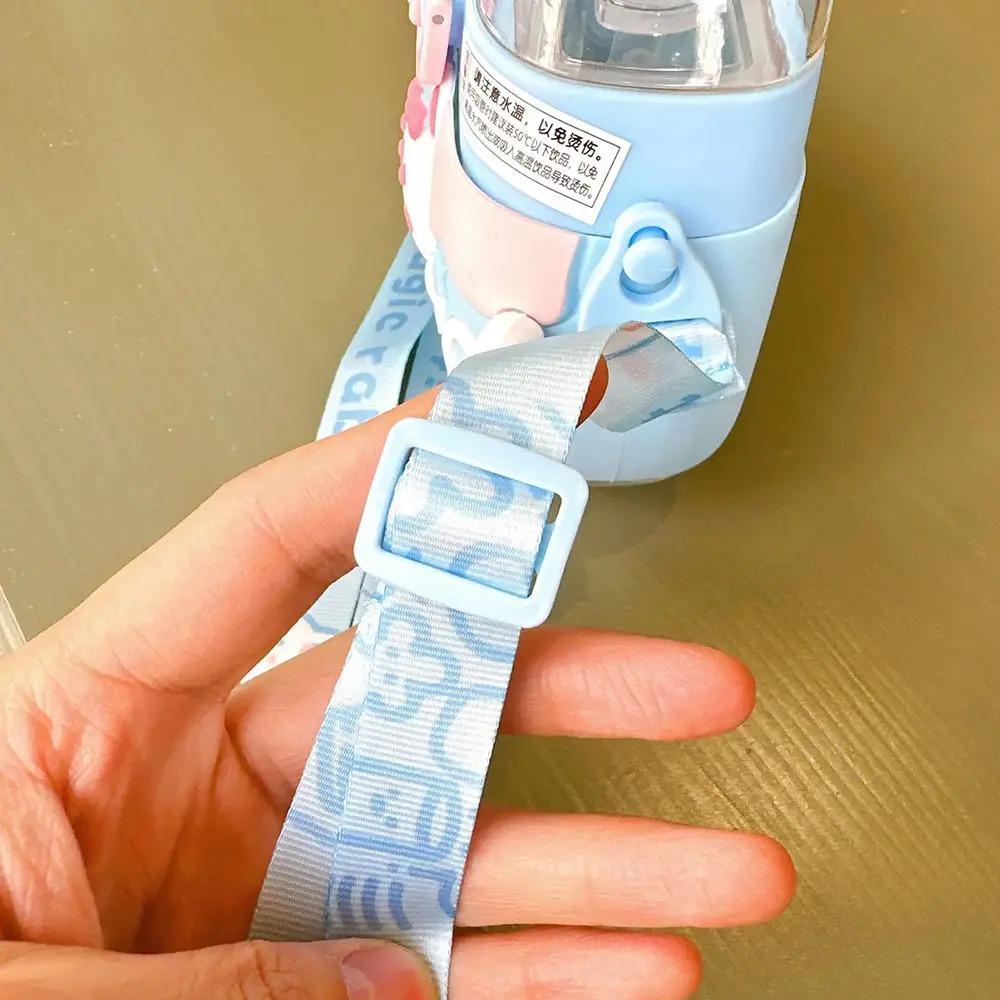 Детская бутылка для воды с силиконовой трубочкой и ремешком POP02313 520 мл Синий - фото 5