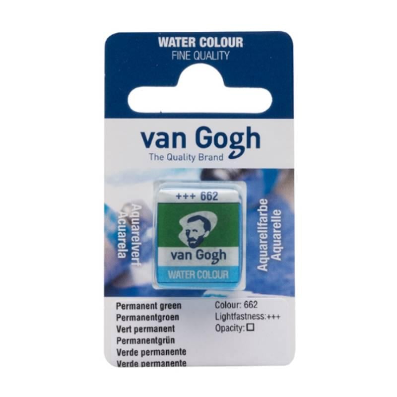 Акварельная краска Van Gogh кювета 1,5 мл 662 Перманентный зеленый (20866621)