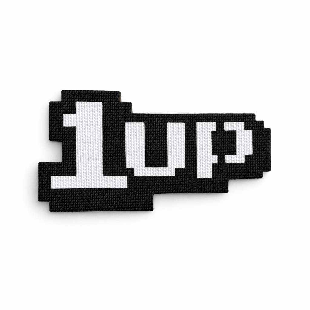 Шеврон на липучці Laser Cut 1 UP 1 життя 9х5 см Чорний/Білий Шеврон на липучці Laser Cut 1 UP 1 життя 9х5 см Чорний/Білий