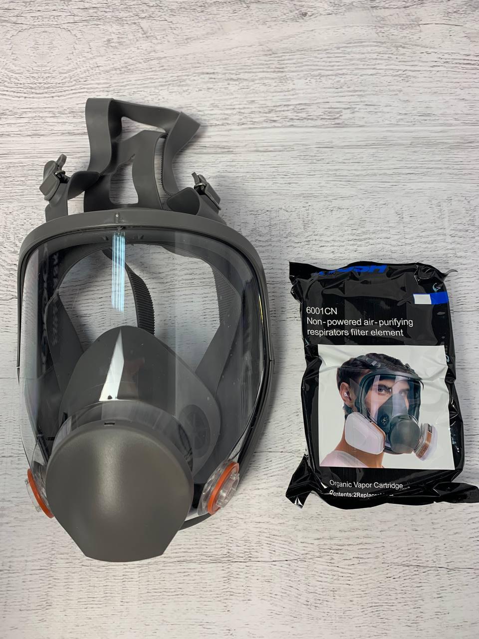 Маска повнолицева 3М 6800 з фільтрами (Key-000133)