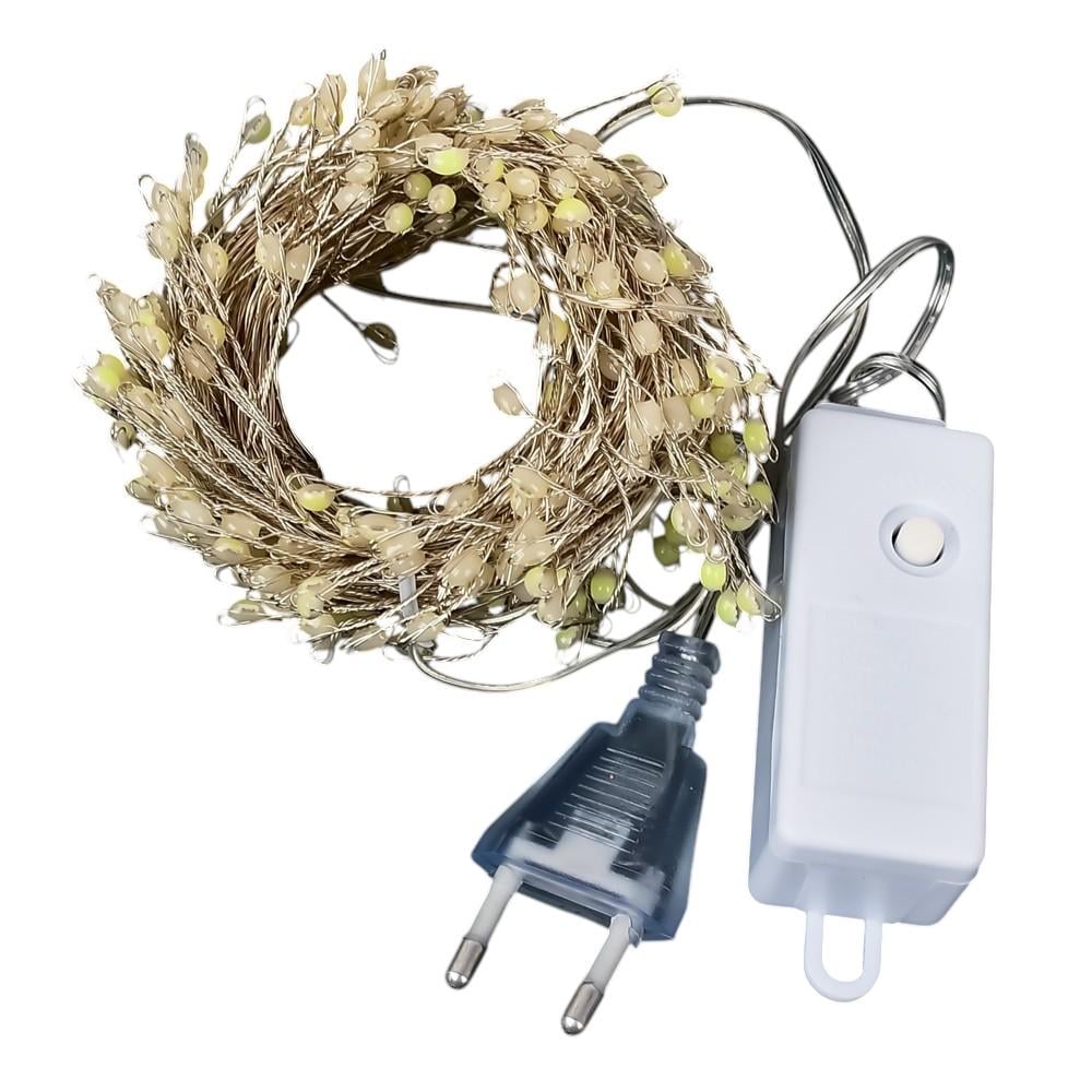 Гирлянда светодиодная Роса M48256-W 10 м 300 диодов с белым цветом свечения Желтый