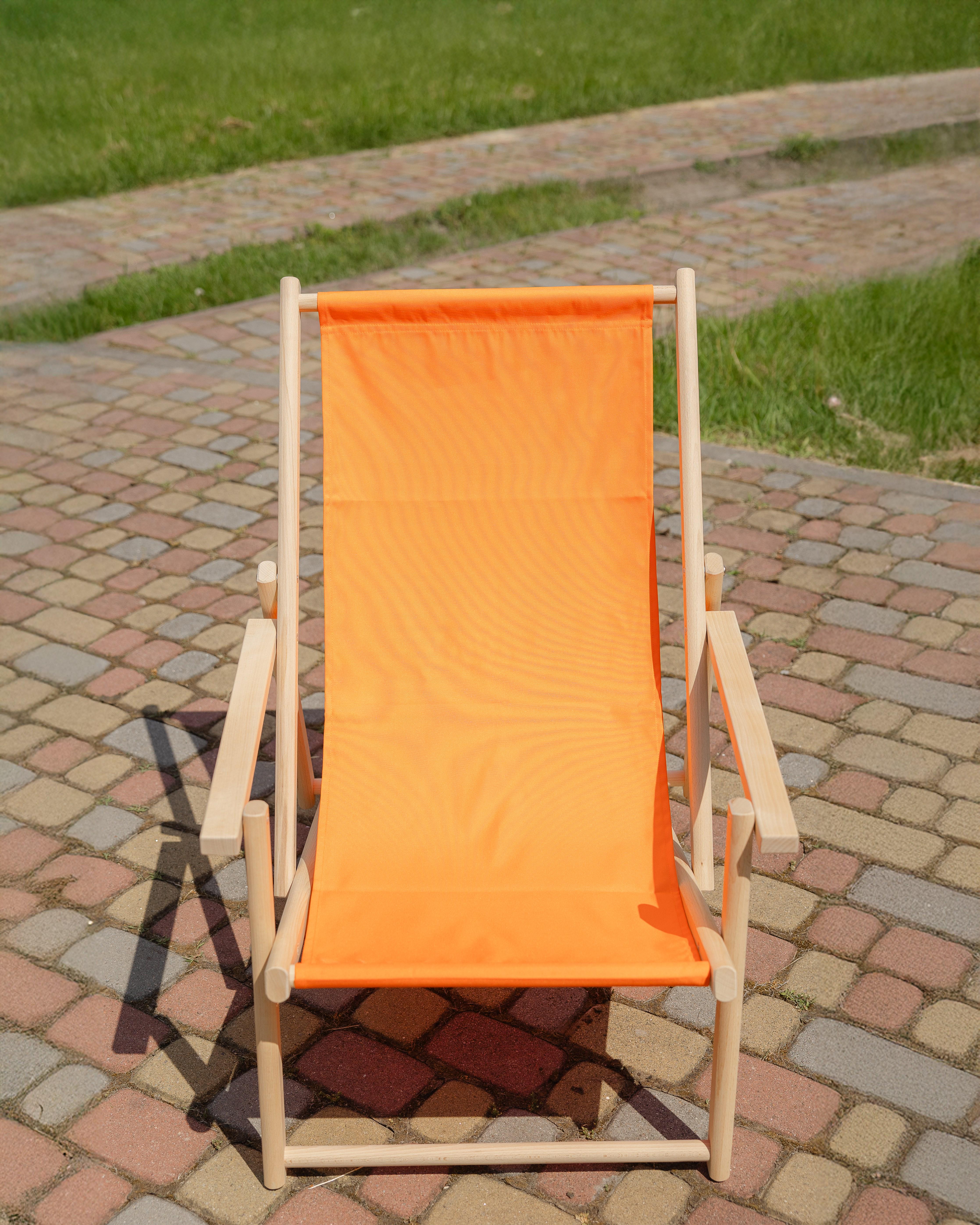Шезлонг дерев'яний розкладний XRmaster з підлокітниками Помаранчевий (0002242) - фото 2 Шезлонг дерев'яний розкладний XRmaster з підлокітниками Помаранчевий (0002242) - фото 2