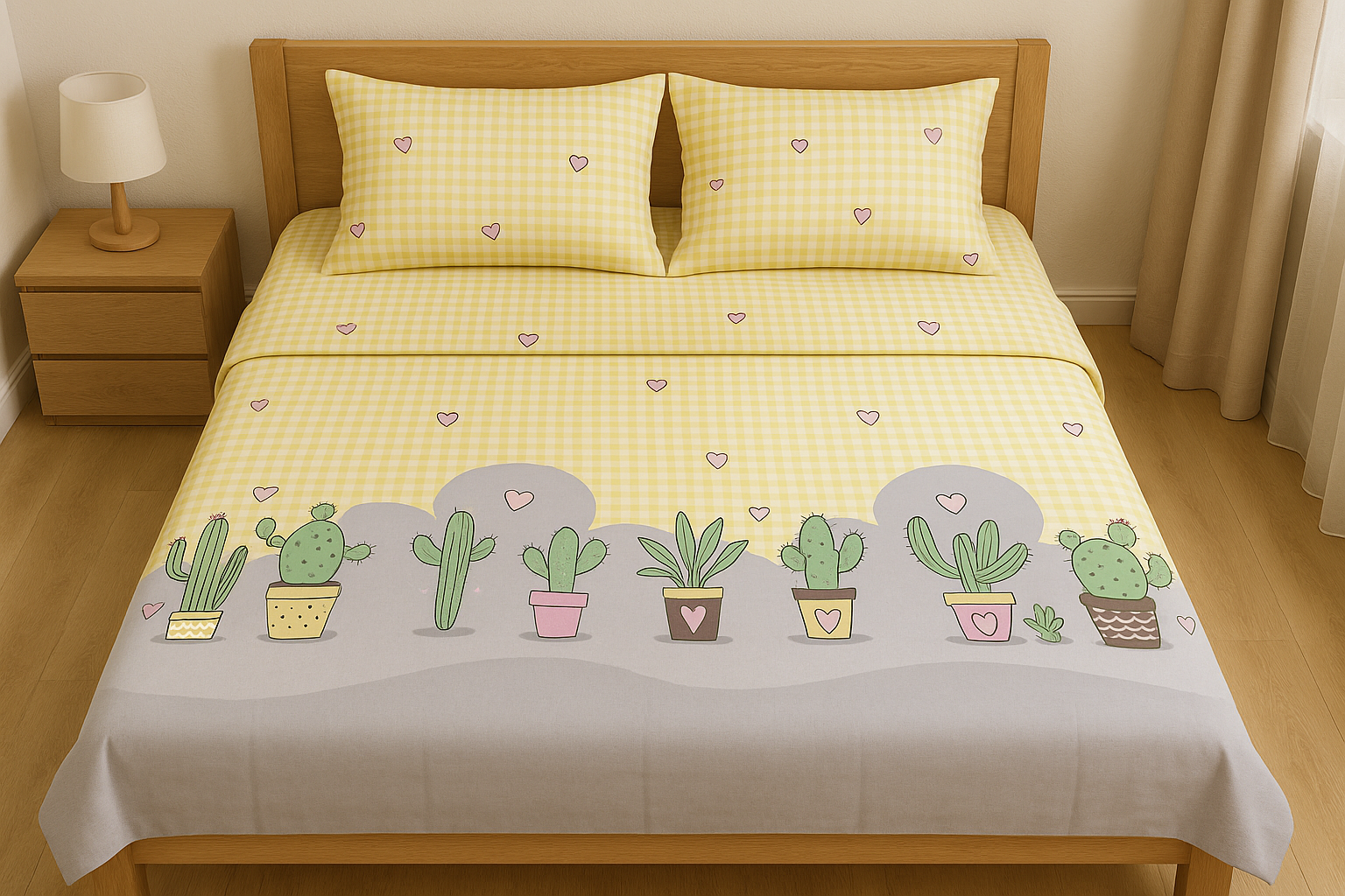 Комплект постельного белья Cheerful cactus полуторный ранфорс 150х220 см (R-2178/WP/1.5)