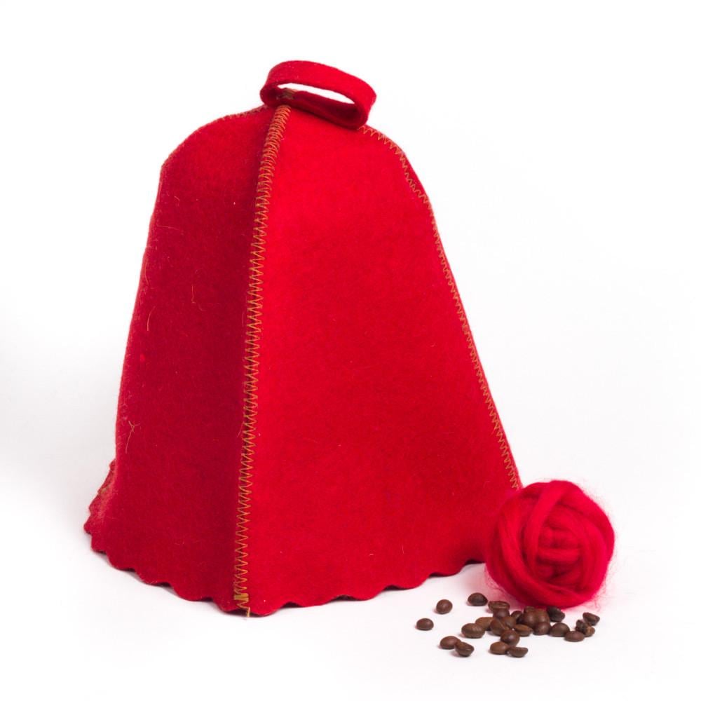 Банная шапка Luxyart натуральный войлок Красный (LA-996)