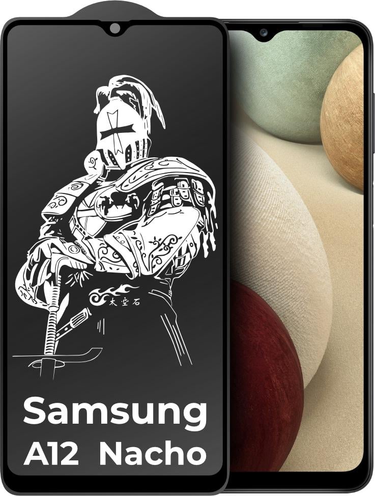 Защитное стекло King Fire Samsung Galaxy A12 Nacho A127 Full Glue Black (24327)
