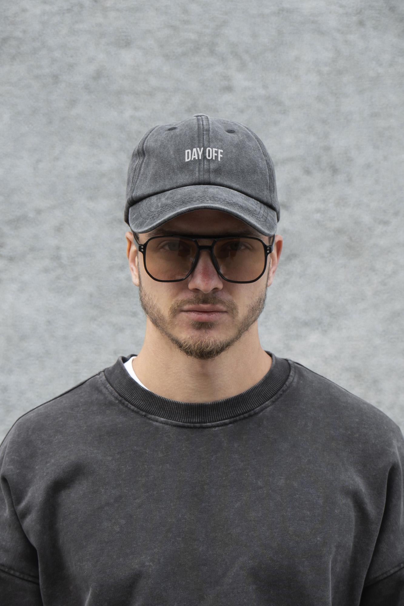 Бейсболка мужская Vintage Without с принтом DayOff Black (8049807)