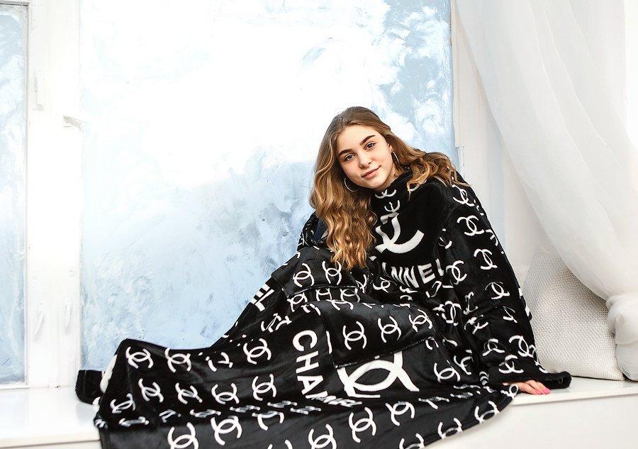 Плед с рукавами и рисунком 1939511008 200x160 см Черный (1939511008) - фото 5