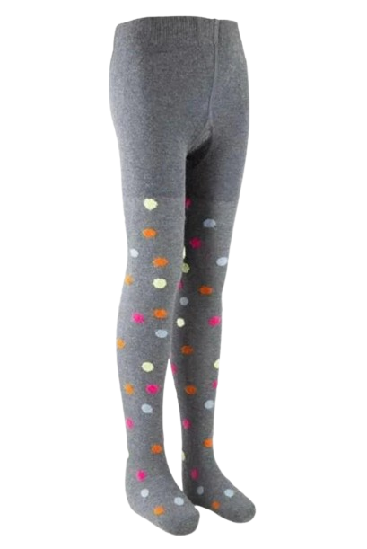 Колготи демісезонні для дівчинки BROSS в горошок бавовна 134-140 см 9-11 років Сірий (006200)