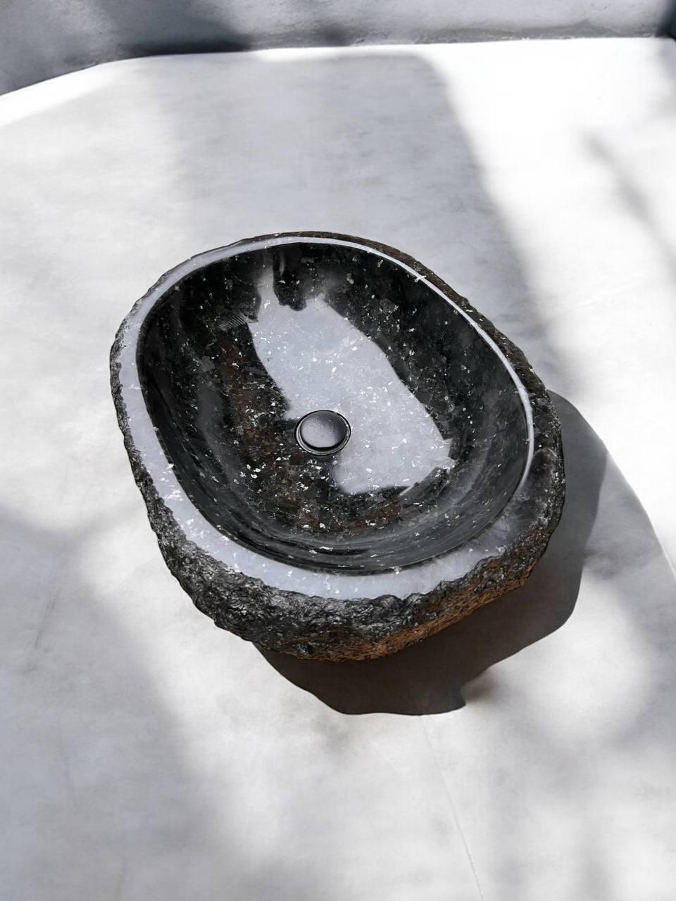 Раковина из натурального лабрадорита BAY MAR ручной работы 45 см Черный (978567) - фото 2 Раковина из натурального лабрадорита BAY MAR ручной работы 45 см Черный (978567) - фото 2