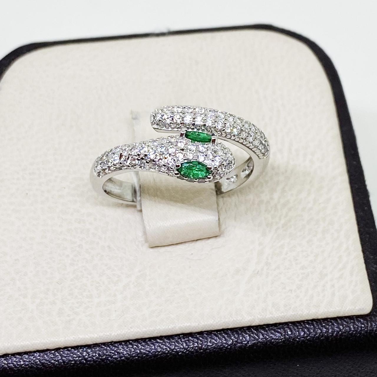 Каблучка срібна Змія з кубічним цирконієм р. 17,5 3,44 г (1797372199)