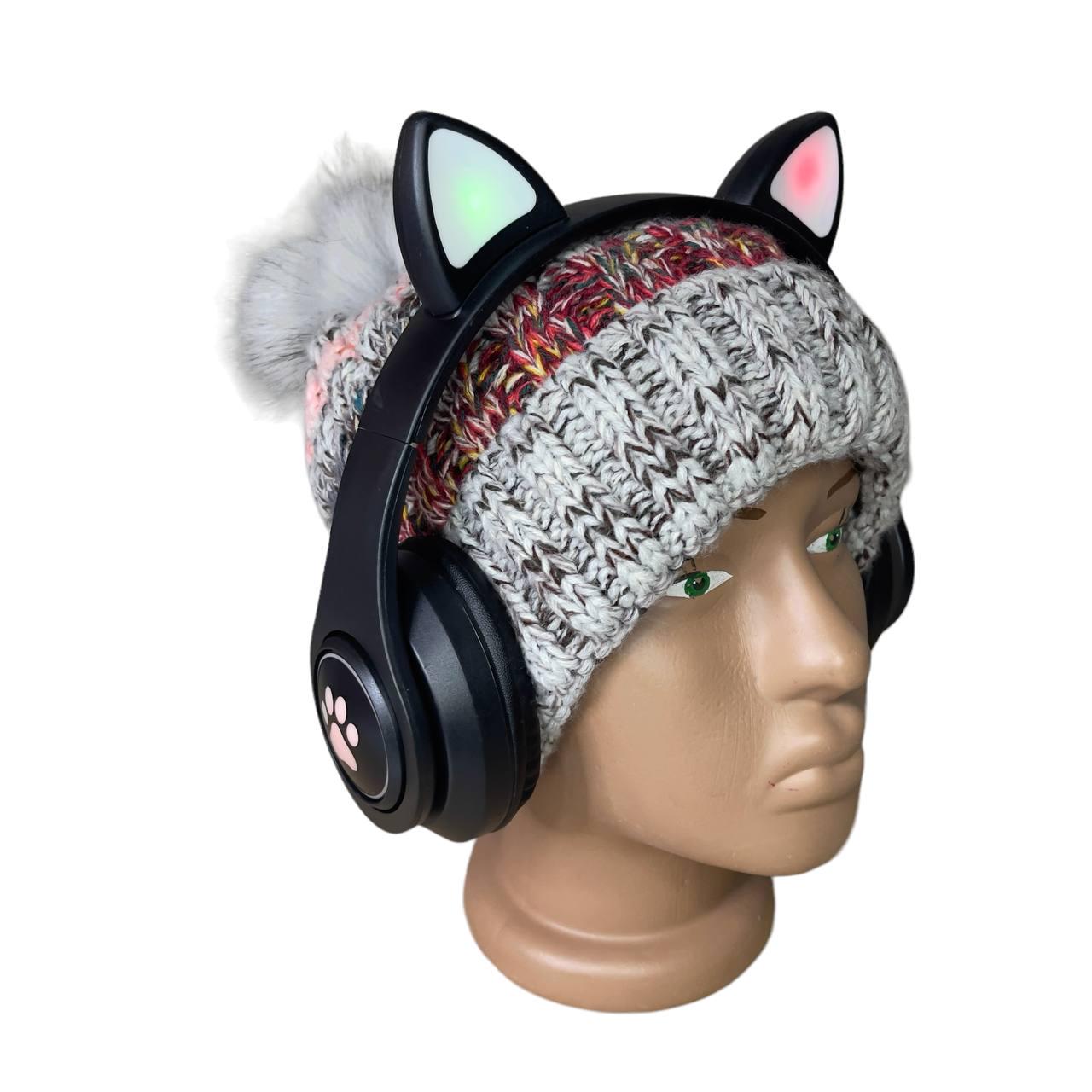 Навушники дитячі Cat Ear В39М підсвічування/FM-радіо/MicroSD/Bluetooth Чорний - фото 7