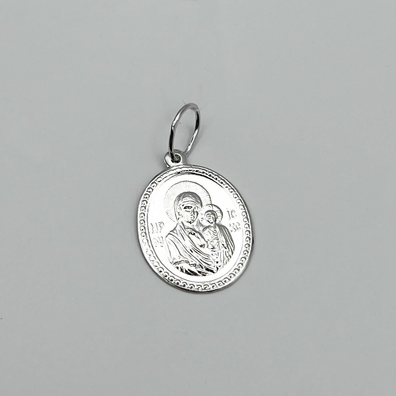 Православная ладанка серебряная Богородица с младенцем 1,1 г (2607389429)