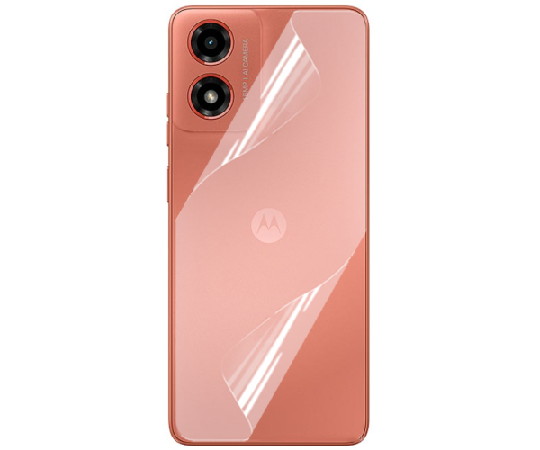 Противоударная гидрогелевая пленка Hydrogel Film для Motorola Moto G04 на заднюю панель, Transparent