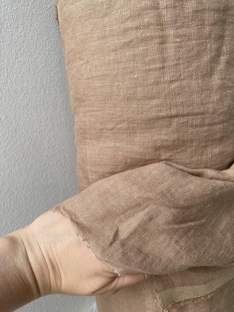 Ткань костюмная LINEN PLUS CRASH EFFECT 100% лен 145 см 107 Мокко - фото 2