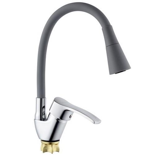 Смеситель для кухни Champion Yub 011-279 MI6425 с гибким изливом Серый (237660)