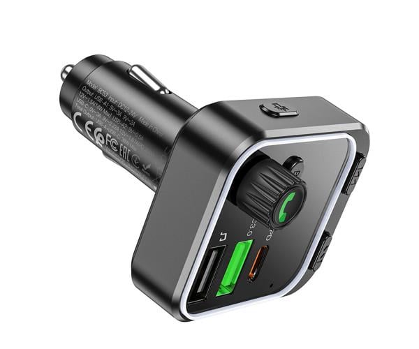 Модулятор FM Borofone BC53 QC3.0 PD20W car wireless Black - фото 2