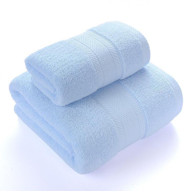 Набор полотенец высококачественных махровых Aquarius 70х140/35х80 см 2 шт. Голубой (100384)