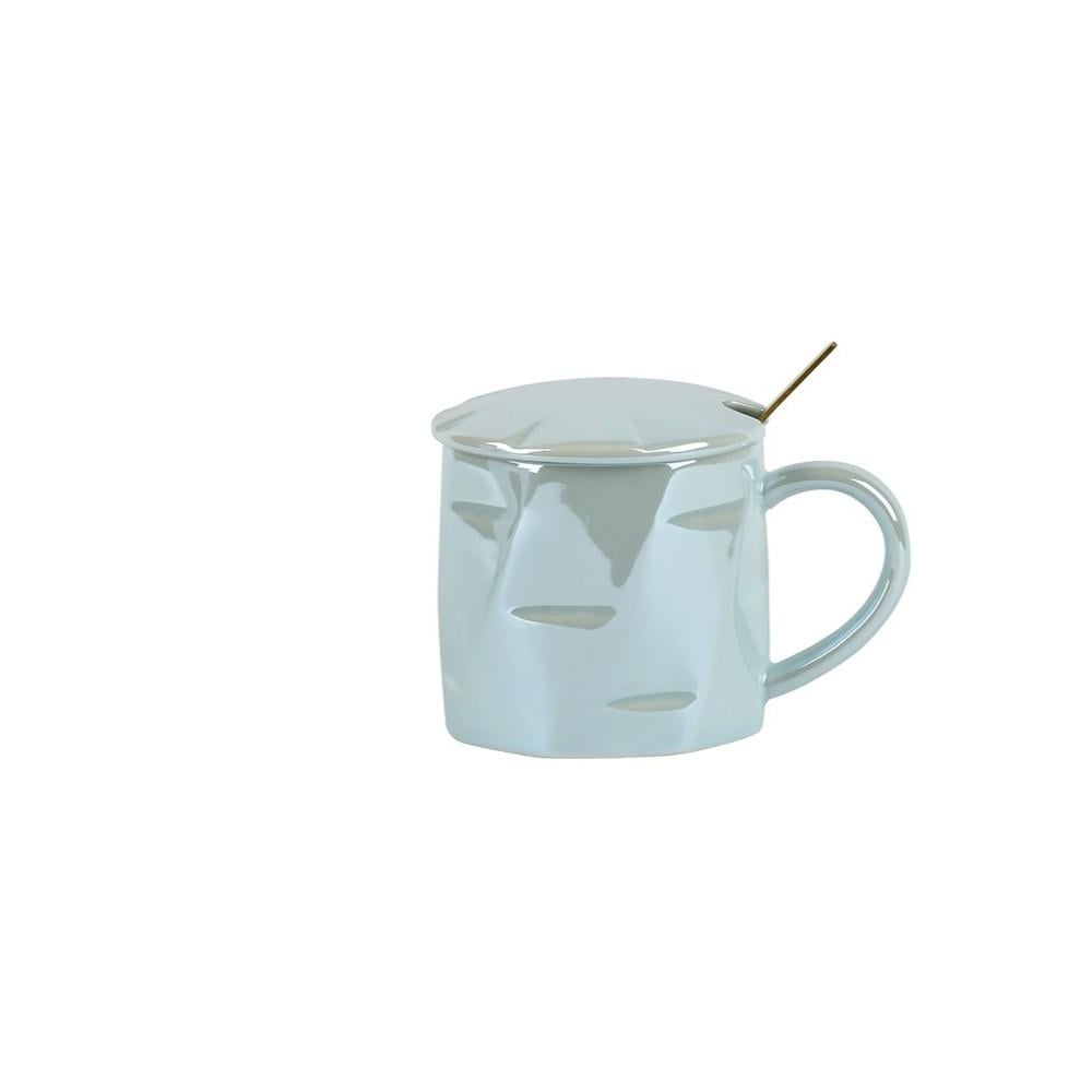 Чашка с крышкой и ложкой Colored R32280 380 мл Бледно-голубой (614943)