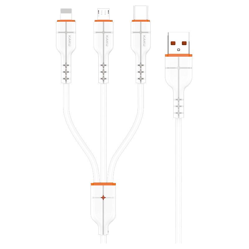 Кабель USB Kaku KSC-237 3в1 Type-C/MicroUSB/Lightning 1 м White (2081645321)