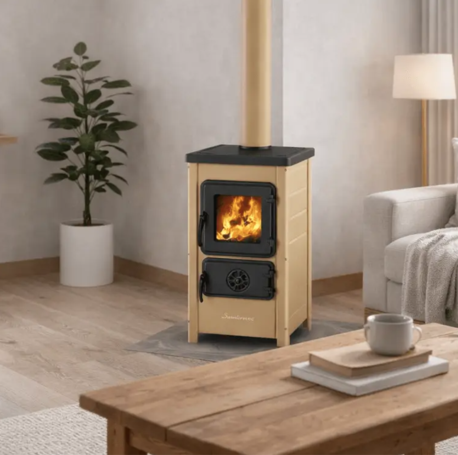 Печь-камин MBS Happy 6 кВт Бежевый (24345858)