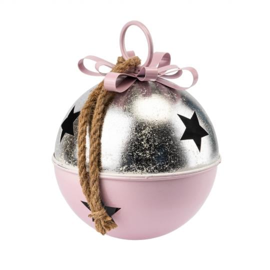 Игрушка на елку металлический колокольчик 26х19 см Розово-серебряный (150-81-6033-010)