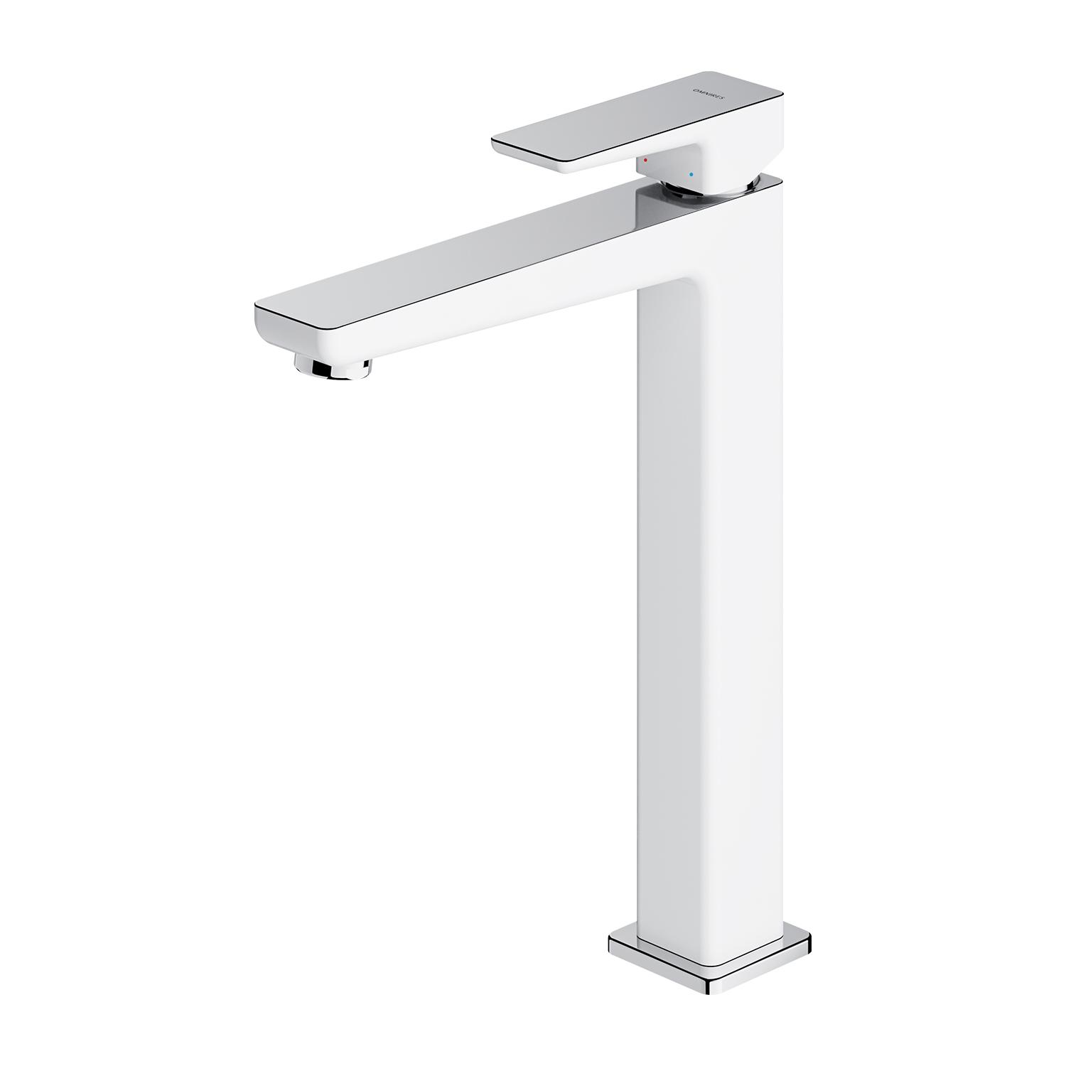 Смеситель для умывальника Omnires Parma PM7412CRB высокий однорычажный Белый (169292)