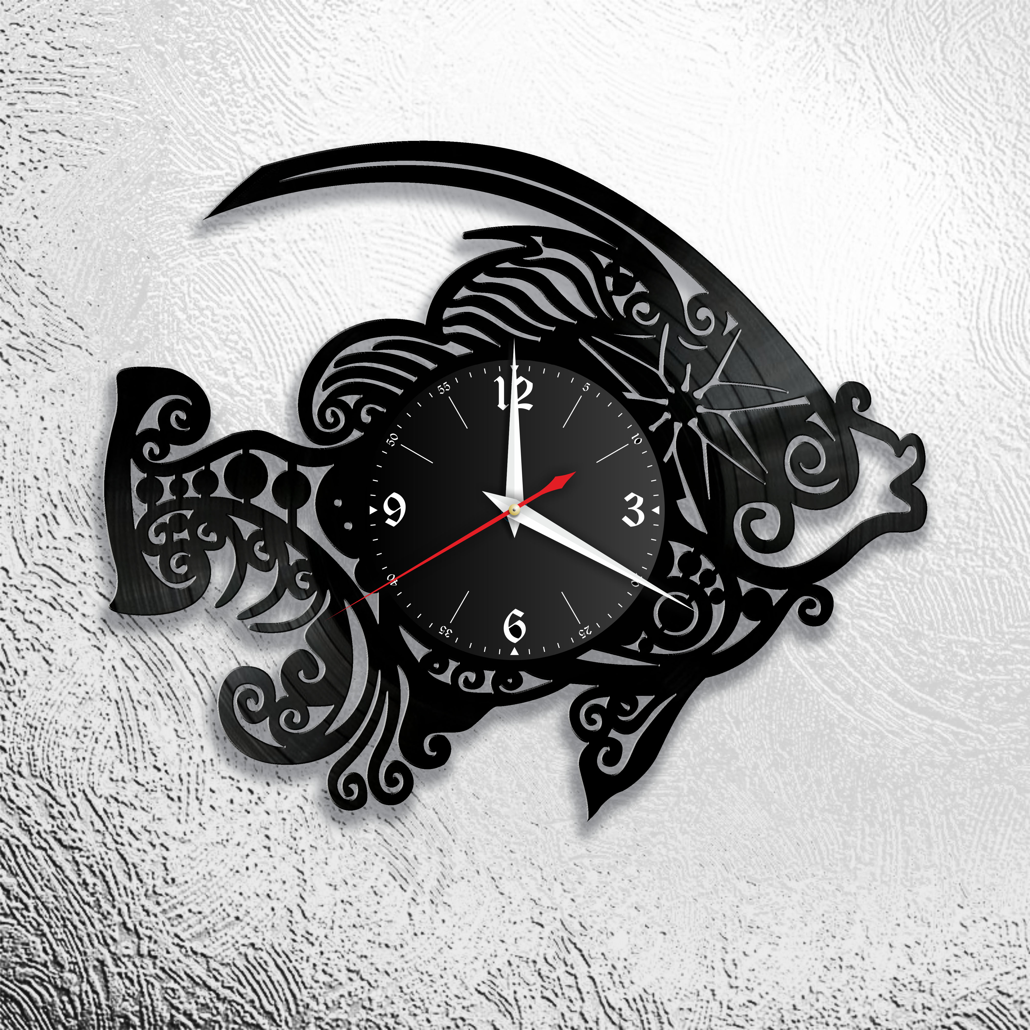 Часы настенные Рыбка 0571 из виниловой пластинки