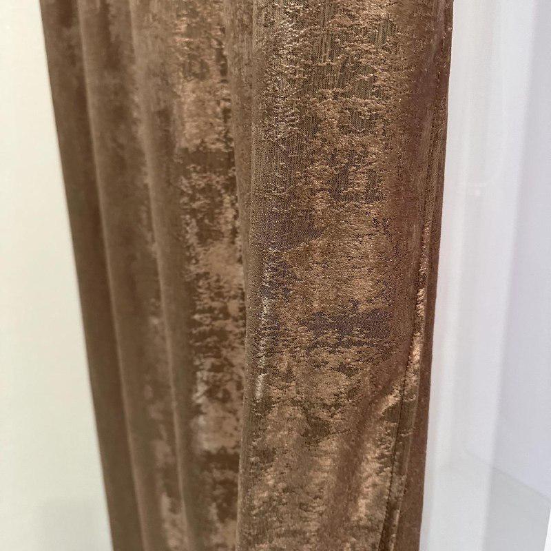 Шторы жаккардовые с мраморным узором среднее затемнение 1,5x2,7 м 2 шт. Коричневый (К1039-17) - фото 7