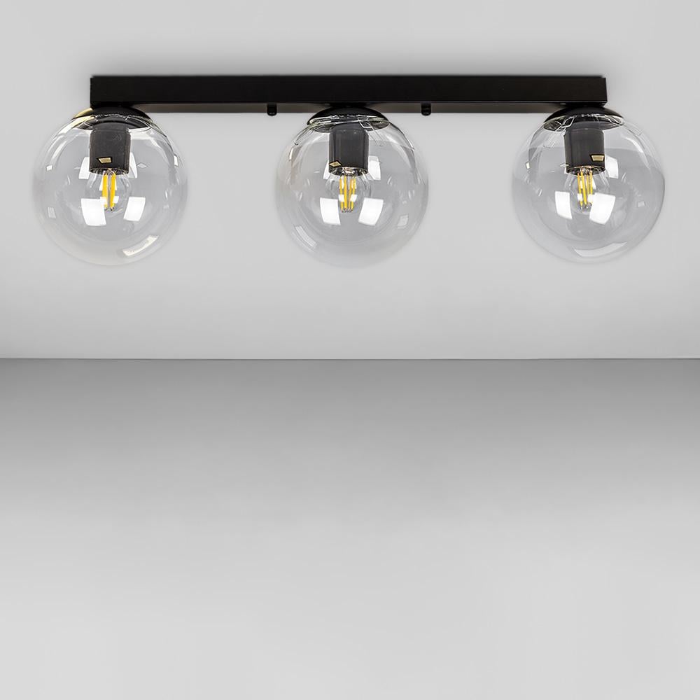 Люстра потолочная лофт Light House LS-18638F-3 BK/CL 500 Черный/Прозрачный