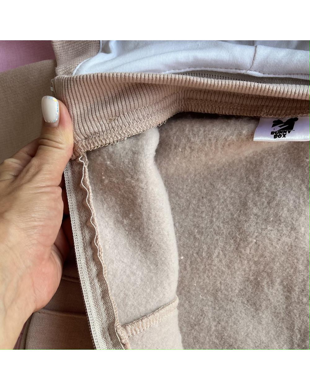 Комбинезон со съемным каюшоном детский BUNNY BOX утепленный триника р. 98 Капучиновый (18298) - фото 2