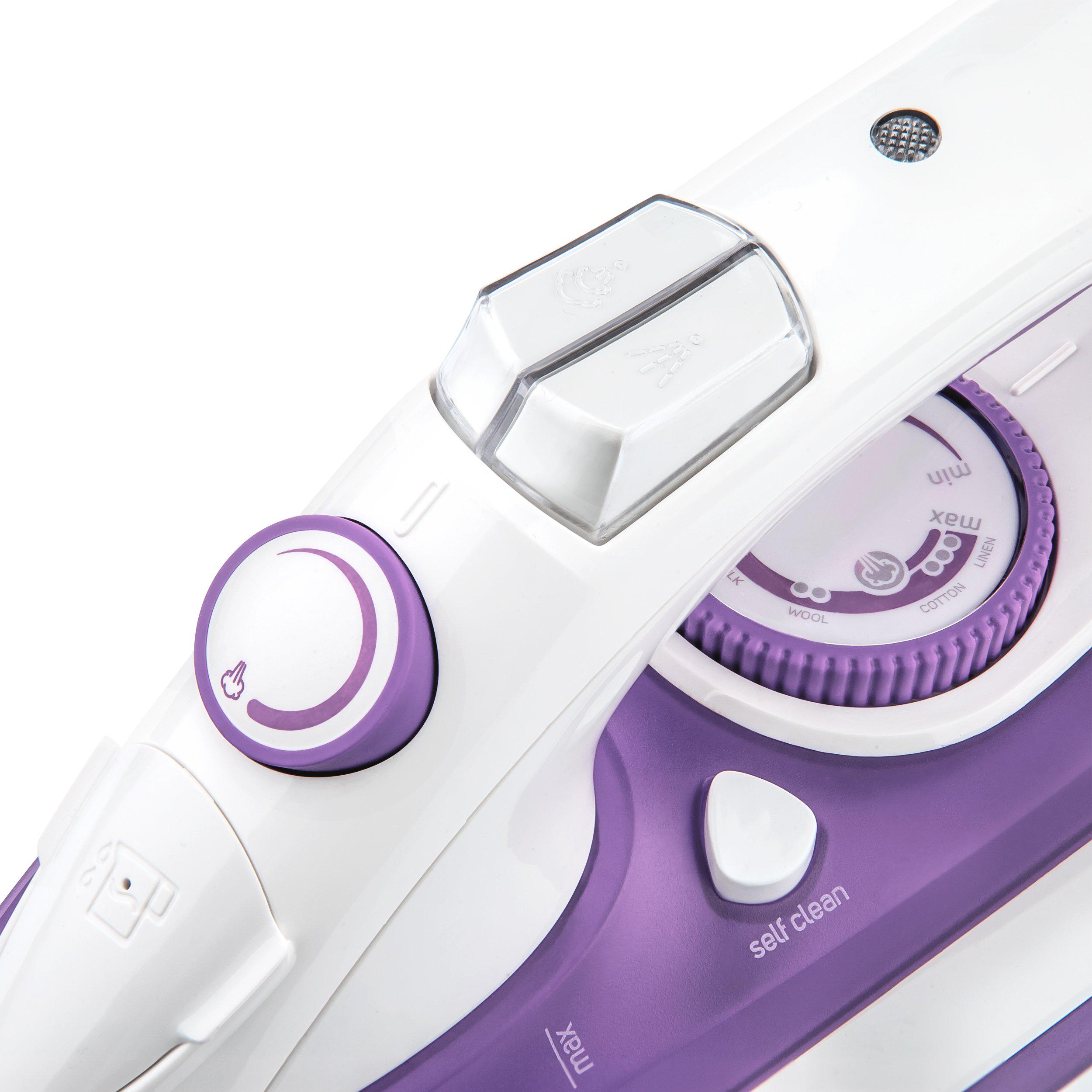 Утюг Sencor с режимом паровой удар 120 г/мин 2200 Вт Белый/Фиолетовый (590590) - фото 3 Утюг Sencor с режимом паровой удар 120 г/мин 2200 Вт Белый/Фиолетовый (590590) - фото 3