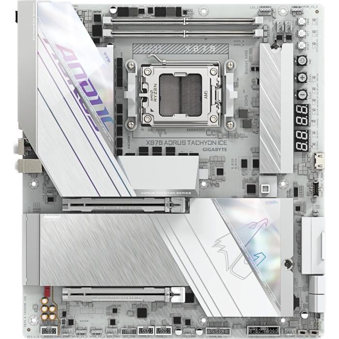 Материнская плата Gigabyte X870 AORUS TACHYON ICE E-ATX sAM5 AMD X870 2xDDR5 3xM.2 4xSATA HDMI USB4 5 GbE White (35227017)
