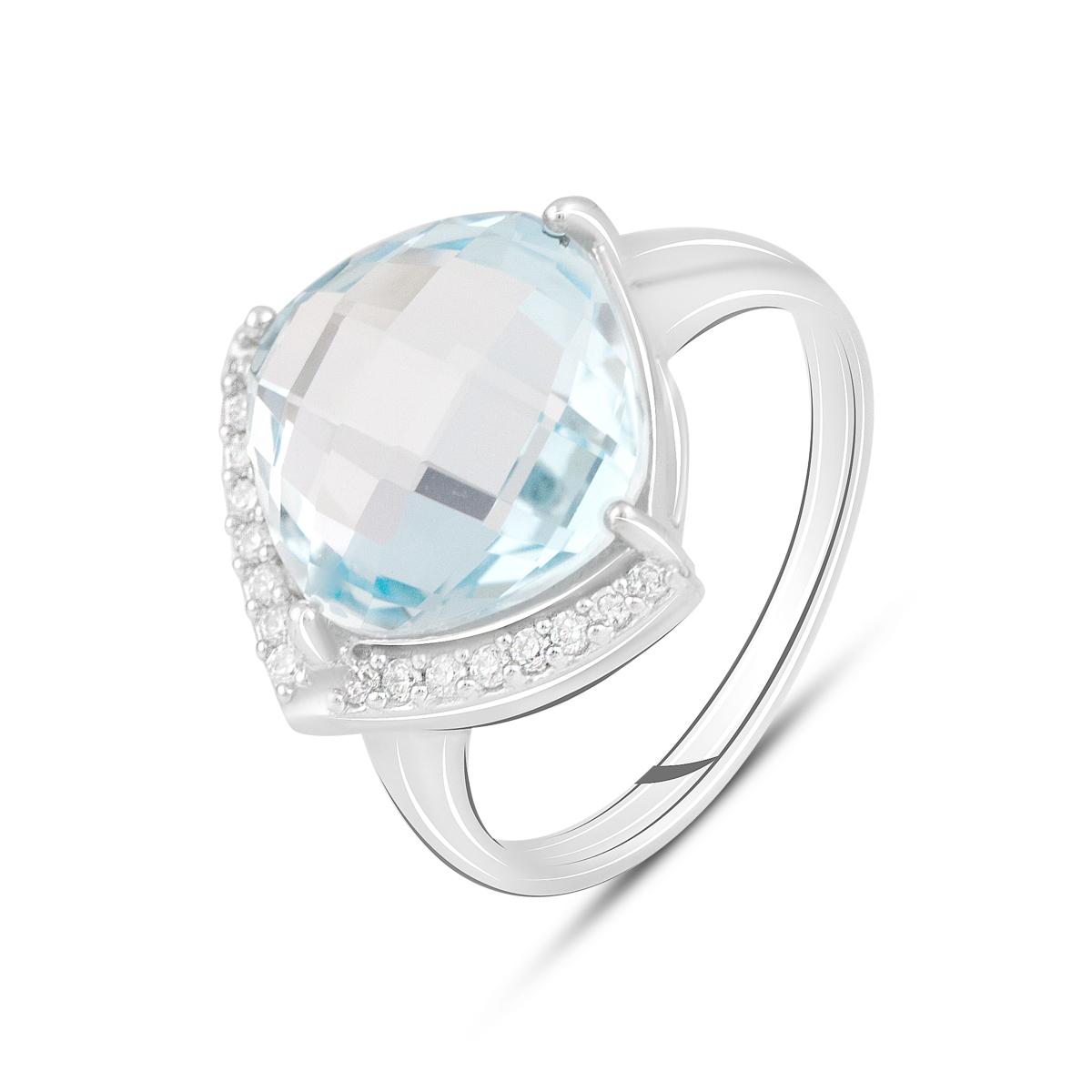 Кольцо серебряное с натуральным топазом 7,354 ct 4,54 г р. 19 (2129561)