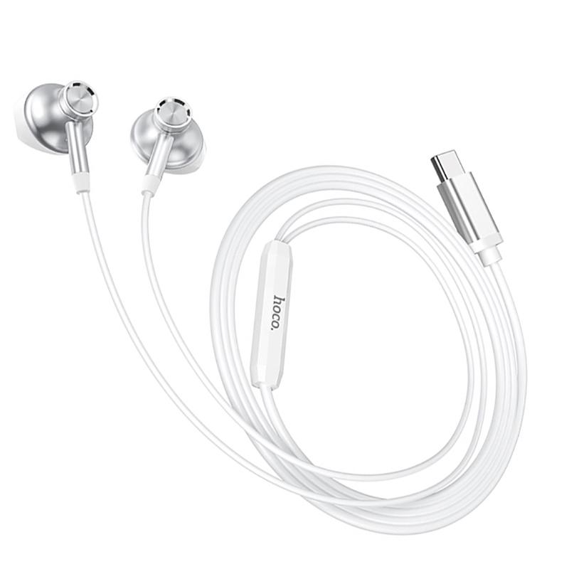 Навушники провідні HOCO L13 Type-C Grandee digital wired Hi-Res Білі