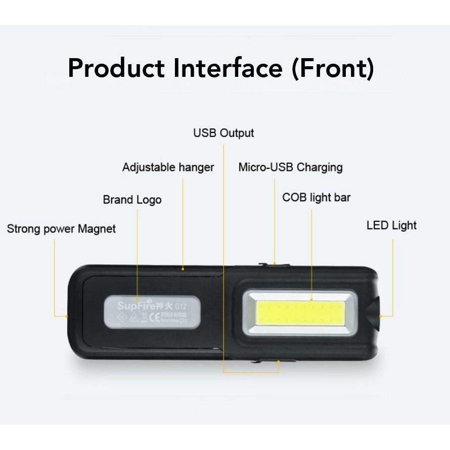 Фонарик SuperFire G12 2400 mAh USB Powerbank (Supfire_g12) - фото 3