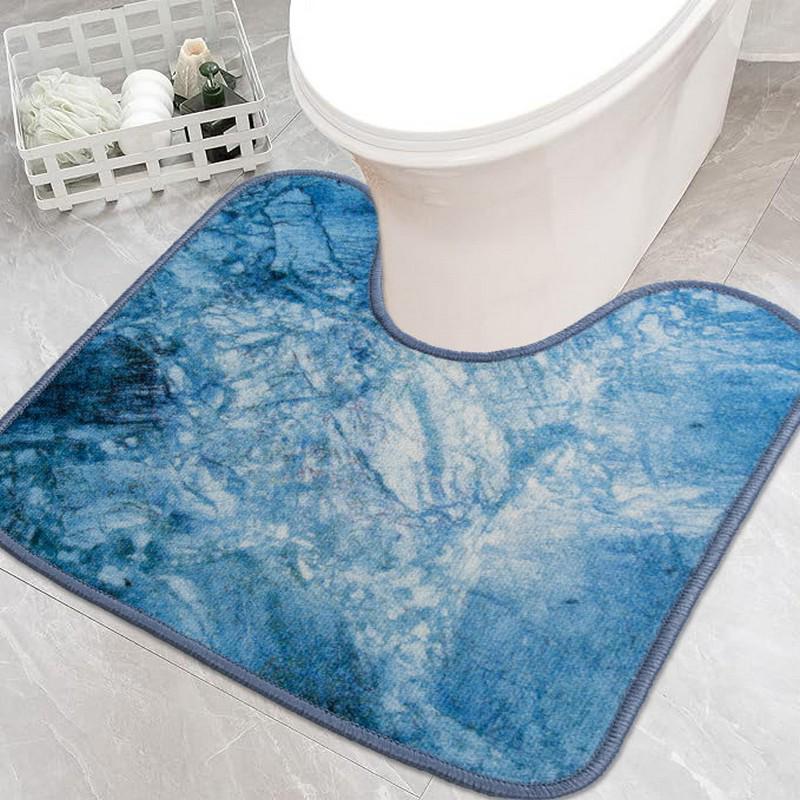 Килимок для туалету Print 206-1 на гумовій основі 57х60 см Синій (77117829)